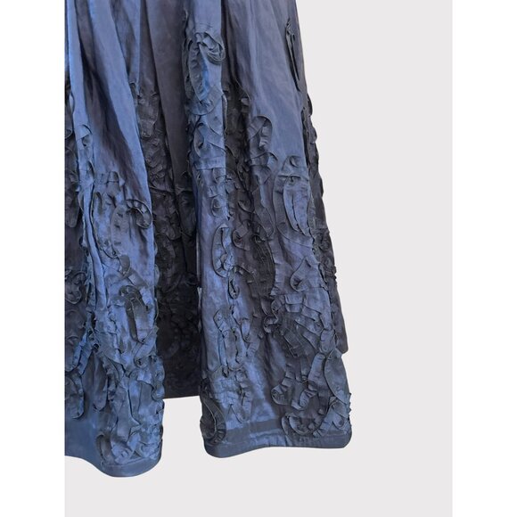 Adrianna Papell Navy Blue Cap Sleeve Embellished V-Neck Dress Size 6 HOCO - Picture 2 of 7